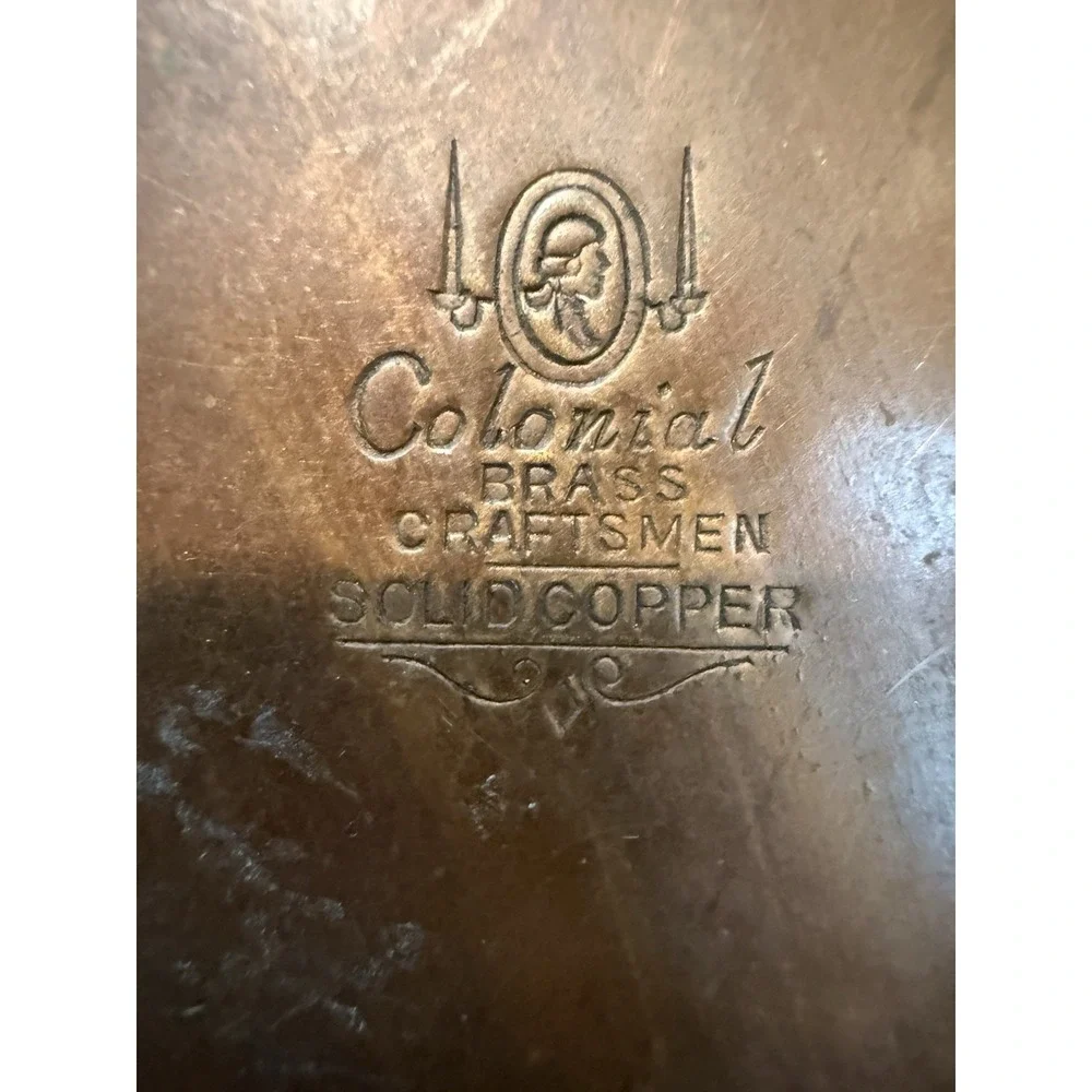 Vintage Solid Copper Lamp With Shade  Art 9